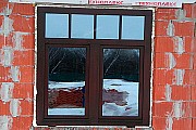 Окно из лиственницы с накладными горбыльками Пушкинский р-н