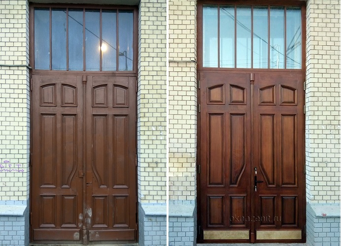 Дверь из лиственницы для реставрации исторического здания
